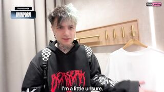 Cutie with anal plug at mall, masturbates in fitting room - pinkloving