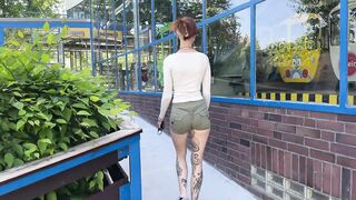 risky public cable car blowjob - naughty in the sky / SallyDinosaur