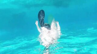 Underwater moments with hot views of my big natural tits and hot pussy