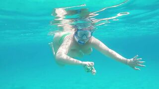 Underwater moments with hot views of my big natural tits and hot pussy