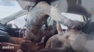 CAUGHT FUCKING TINY TATTOOED GOTH GIRL IN CAR - zane walker, awlivv