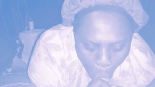 Woke up hubby up to suck his dick until he came in my mouth ????