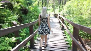 Remote controled vibrator in park - Sweet girl gets an orgasm