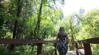 Remote controled vibrator in park - Sweet girl gets an orgasm