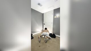 Hot trans cd in cute white dress teasing huge tits and ass