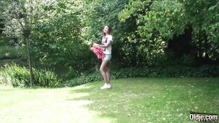 Super hot teen fucks grandpa hardcore and swallows his juicy cumshot