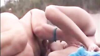 Nude Beach - Lesbian Fingering Kissing & Nipple Play