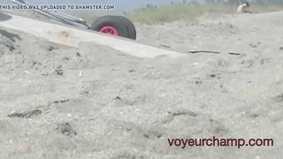 VoyeurChamp.com Exhibitionist Wives Nude Beach EATING ASS!