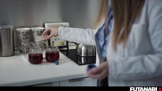 Shemale Scientist Gets Lab Infection and Grows Futa Cock - Asian Trans Fucks All Natural Russian Girl Creampie