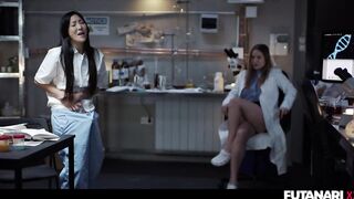 Shemale Scientist Gets Lab Infection and Grows Futa Cock - Asian Trans Fucks All Natural Russian Girl Creampie