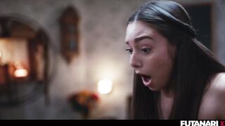 Transgender Supernatural Threesome - Lesbian Girls Growing Futa Cocks and Fucking Latina Babe