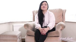 Hairy milf Christina slowly strips off