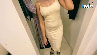 Talking, shopping, picking out a dress for a Russian hottie.