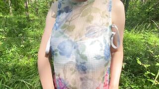 Milf undressed in the forest and showed everything