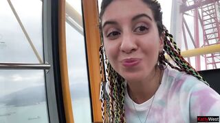 Public Dick Flashing - Girl Jerks My Cock And Swallows Cum On Ferris Wheel