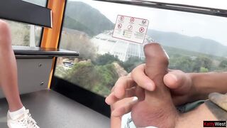 Public Dick Flashing - Girl Jerks My Cock And Swallows Cum On Ferris Wheel