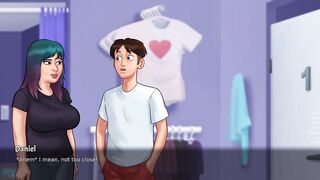 Summertime Saga - Busty Milf shows can barely fit in her sexy white bikini