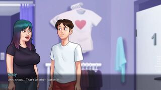 Summertime Saga - Busty Milf shows can barely fit in her sexy white bikini