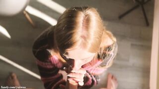 Caring Stepdaughter Gives Her Stepfather a Dick Massage and gets a Creampie i...