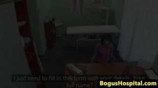 Lesbian nurse examines patients pussy 