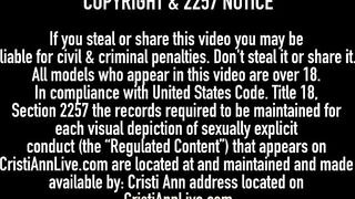 Latina Asian Cristi Ann & Victoria Monet Scissor Fuck Dildo!