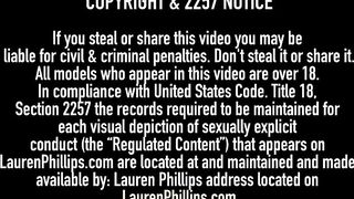 Busty Babe Lauren Phillips & Charlee Chase Double Dildo Fuck