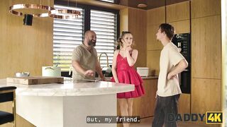 DADDY4K. Slutty Una Fairy is breaking all the rules and is fucking hard after sucking her BF's cock