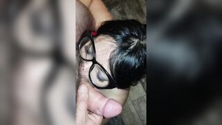 Big tits slut mom gag on big dick taking piss pn face while smoking cigarette, ending in big facial