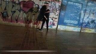 Very risky public blowjob and handjob