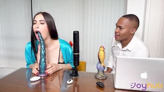 Big boobed Latina pornstar is seduced by a mysterious agent with a BBC who offers her new sex toys in exchange for fucking her tight pussy and using her body like a real slut - Alicia Trece & Brandon