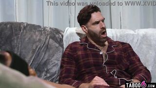 Black teen stepdaughter with huge boobs seduces her stepdad