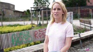 GERMAN SCOUT - Skinny Mature Melisa Rose Pick Up for no Condom Casting Fuck