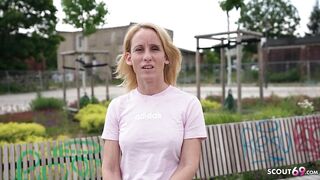 GERMAN SCOUT - Skinny Mature Melisa Rose Pick Up for no Condom Casting Fuck