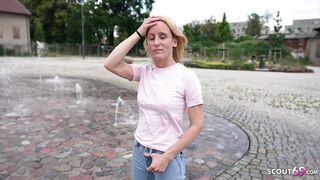 GERMAN SCOUT - Skinny Mature Melisa Rose Pick Up for no Condom Casting Fuck