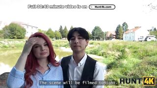 HUNT4K. Sexy girl cheated on her BF in public. Hot sex with Miss Olivia