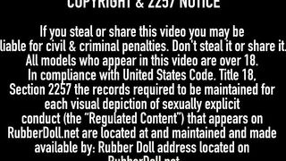 Latex Lesbians RubberDoll & Rubber Painted Lady StrapOn Fuck