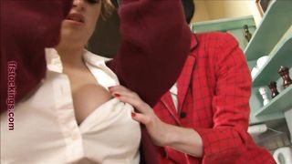 Mature Julia disciplines her huge titty student