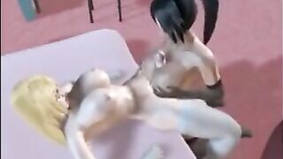 3D Lesbian Tittyfuck