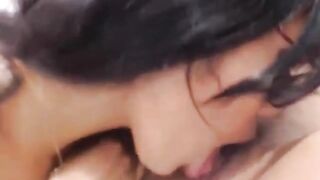 Latina lesbians eating pussy and rubbing clits