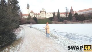 SWAP4K. Met an couple by the lake, worked hard on showing the girl what wild threesome is