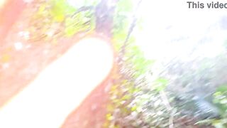 Risky handjob for hottie on the beach trail!
