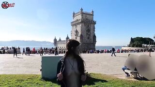 Extreme and risky public flashing in Lisbon - DOLLSCULT