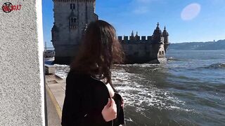 Extreme and risky public flashing in Lisbon - DOLLSCULT