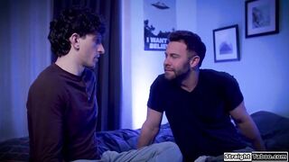 Stepdad directs his stepdaughters gf Liz Jordan to his stepsons bedroom.They anal fuck while his stepdad gets sucked off by another gf Hailey Rose