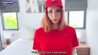 Redhead Pizza Delivery Girl Lets You Fuck Her Mouth and Gets Fucked Hard till Cum in Her Pussy