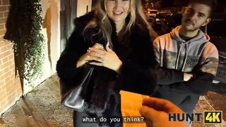 HUNT4K. Slut with nice firm tits is fucking with a stranger in front of her stupid BF