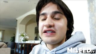 Busty Ebony Stepmom Pleasures Me Next to Pa