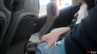 Public Dick Flashing - Risky Handjob in Public Bus Full of People Cum by Hand