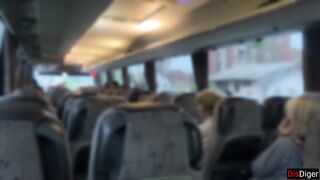 Public Dick Flashing - Risky Handjob in Public Bus Full of People Cum by Hand