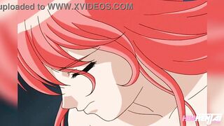 Hentai Uncensored - My busty stepsister catches me masturbating in the bathroom